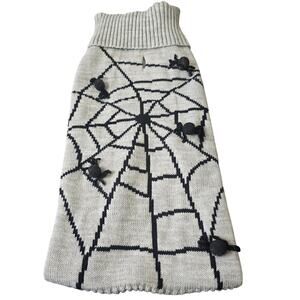 😊Halloween Pom Pom Spider Dog Sweater Sz L/LX
